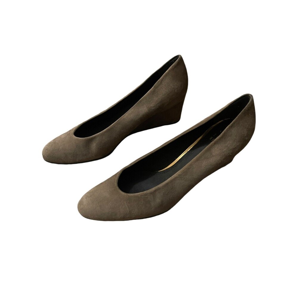 Stewart Weitzman Wedge Pump Brown Suede Shoes Womens Size 7.5